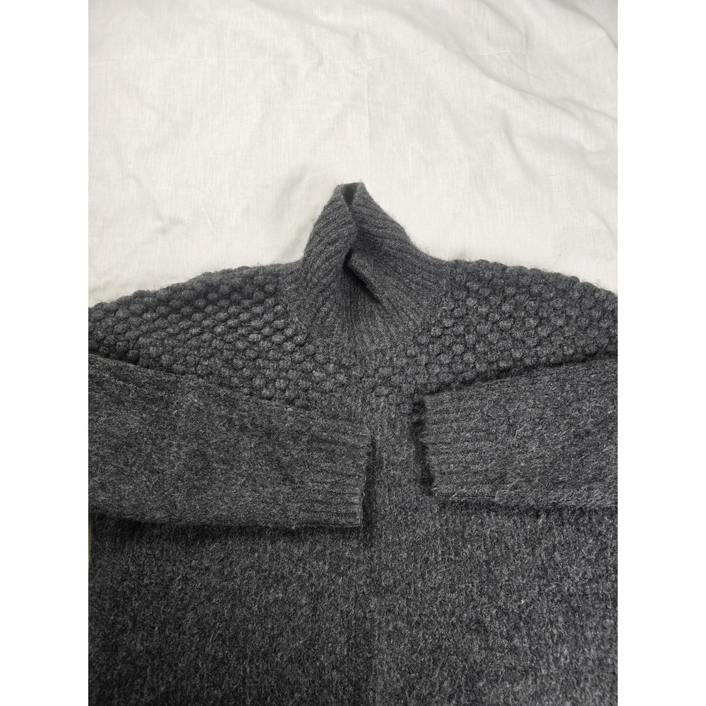 Free People Sweater Womens M/L‎ Gray Soft Popcorn Knit Mock Neck Raglan Pullover